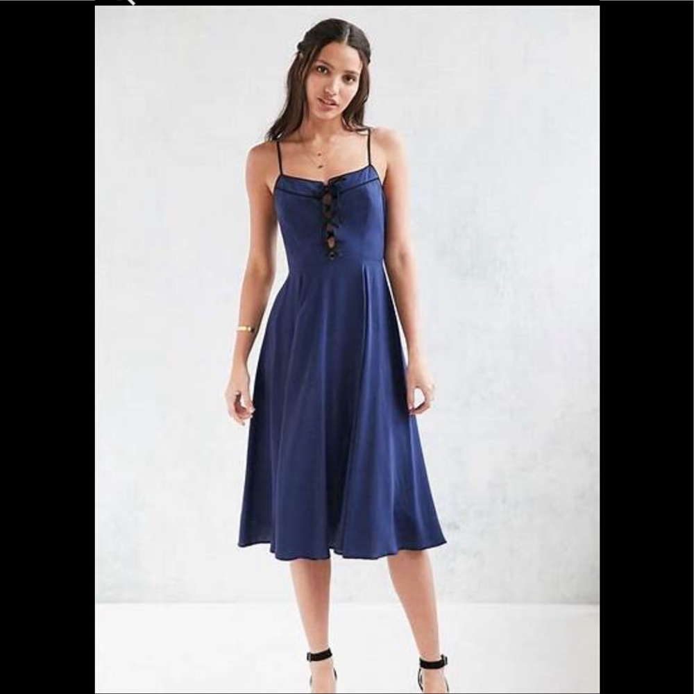 COOPERATIVE GEORGIA MAY BLUE Lace Up DRESS